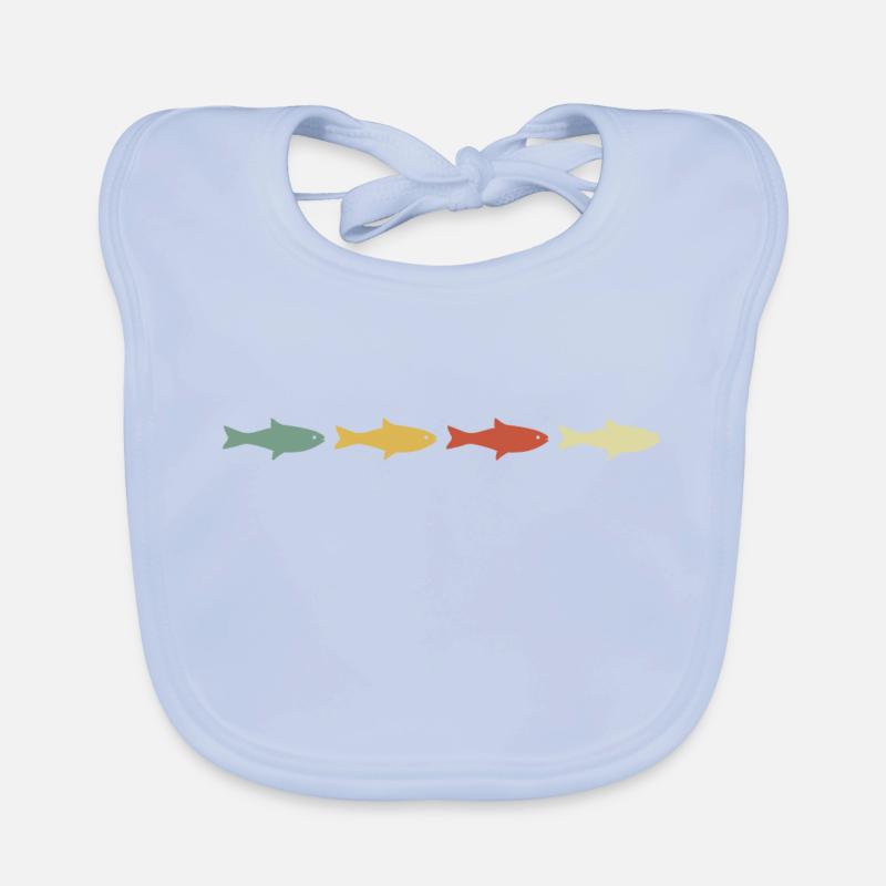 Vintage Retro Fish Organic Baby Bibs