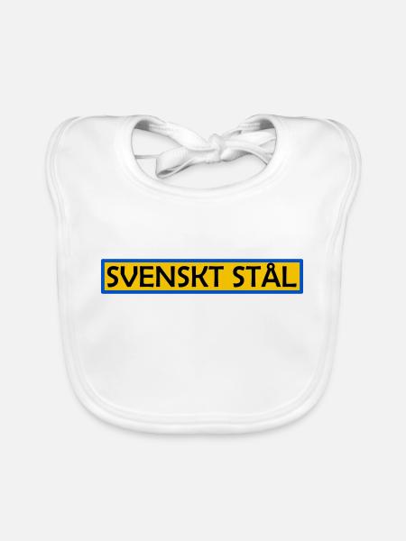 Schwedischer Stahl - Baby Bio-Lätzchen - Weiß - Vorne