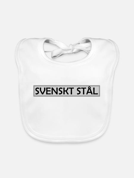 Schwedischer Stahl - Baby Bio-Lätzchen - Weiß - Vorne