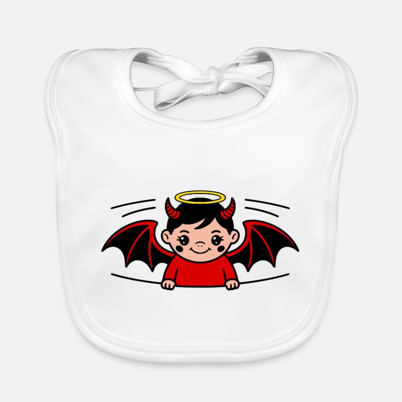 Devil Angel Bébé Enfant Halo Cornes Ailes Bavoir bio Bébé