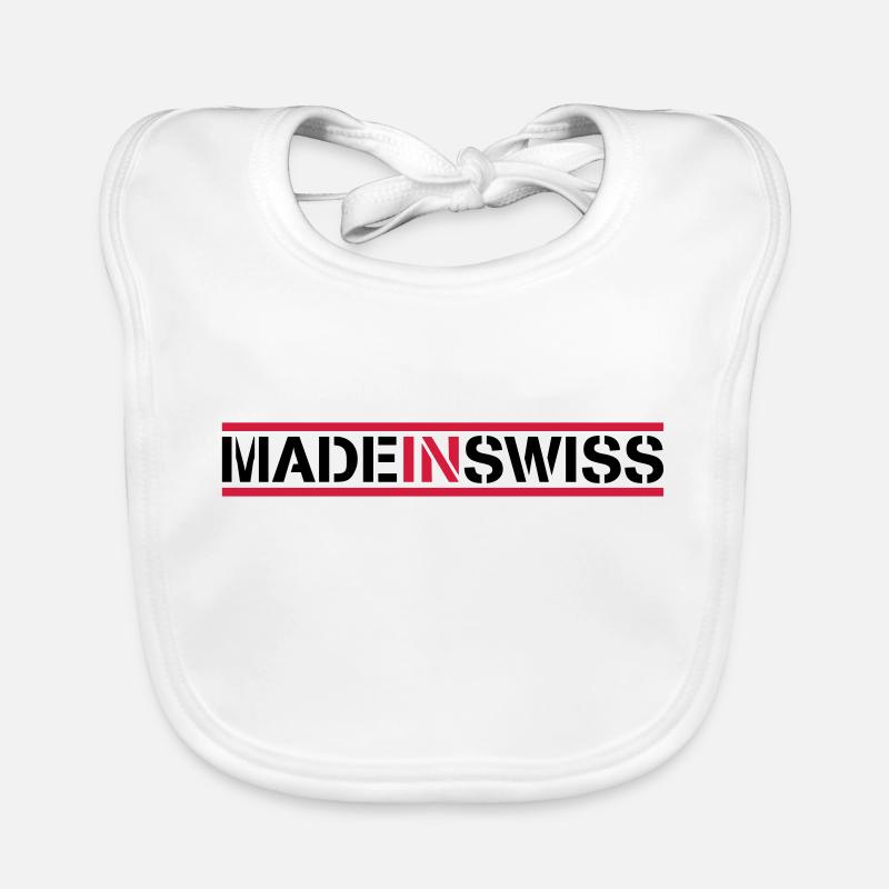 Made In Swiss Logo Design Organic Baby Bibs