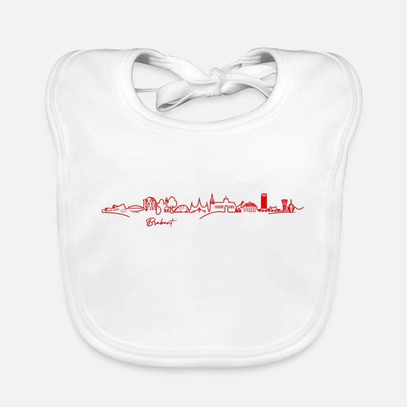 Skyline Brabant - RED (Multi Color Vector) Organic Baby Bibs