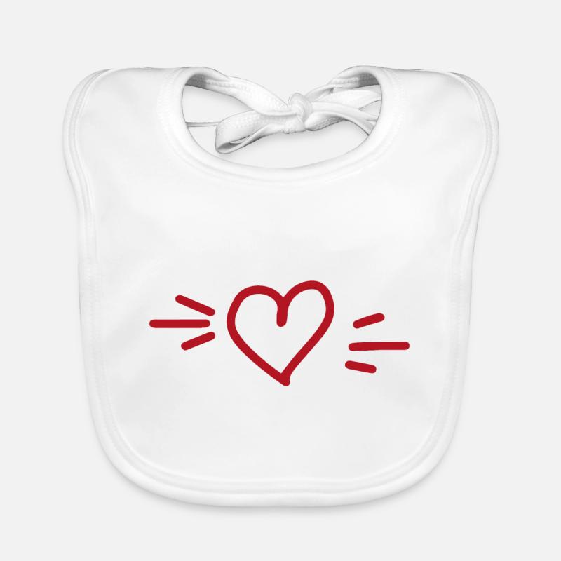 Coeur dessiné Bavoir bio Bébé