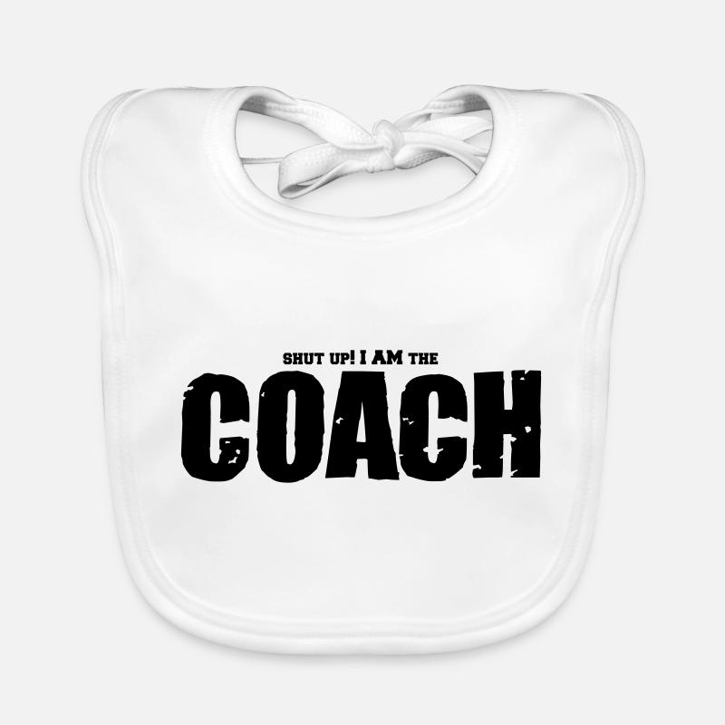 Basketball Coach Shut Up - Baby Bio-Lätzchen - Weiß