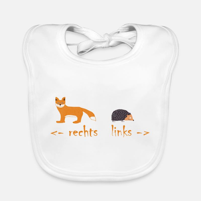 Fox and hedgehog with help for right and left Organic Baby Bibs