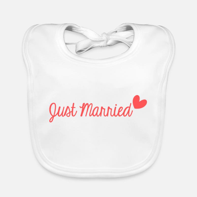 VIVE LES MARIES. EVJF. SAINT VALENTIN. JE T'AIME. Bavoir bio Bébé