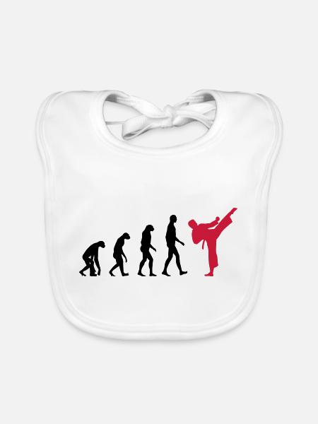 Karate - Evolution - Baby Bio-Lätzchen - Weiß - Vorne