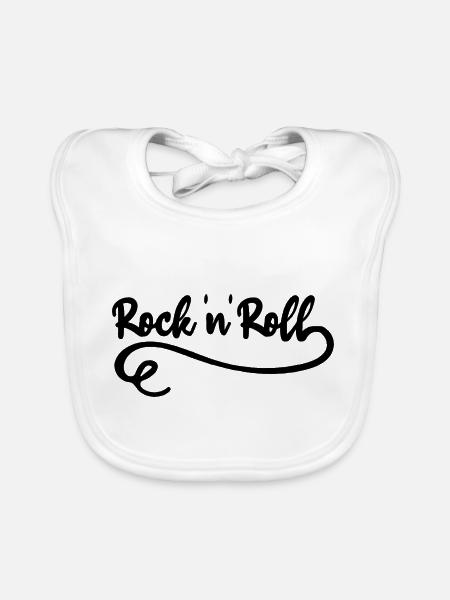 Rock 'n' Roll Hard Rock Music Rocker - Bavoir bio Bébé - blanc - Devant