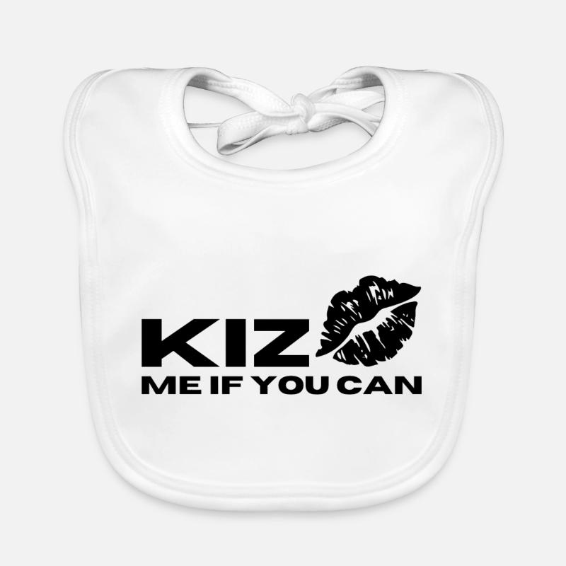 KIZ moi si vous pouvez KIZOMBA - Bavoir bio Bébé - blanc