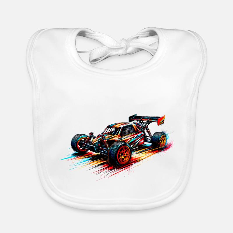 RC Buggy - Color Splash - Bavoir bio Bébé - blanc