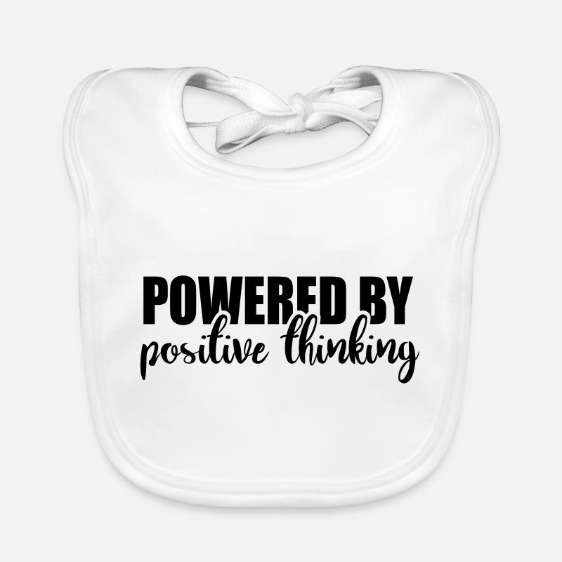Powered by positive thinking - Organic Baby Bibs - white