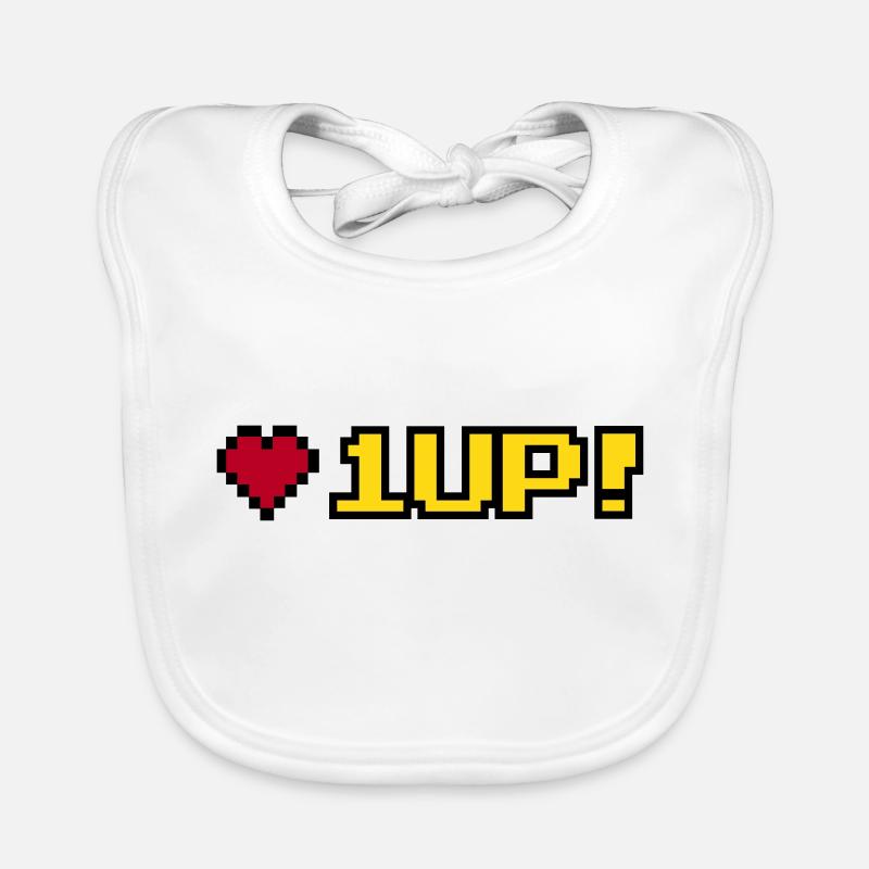 8-Bit 1UP Organic Baby Bibs