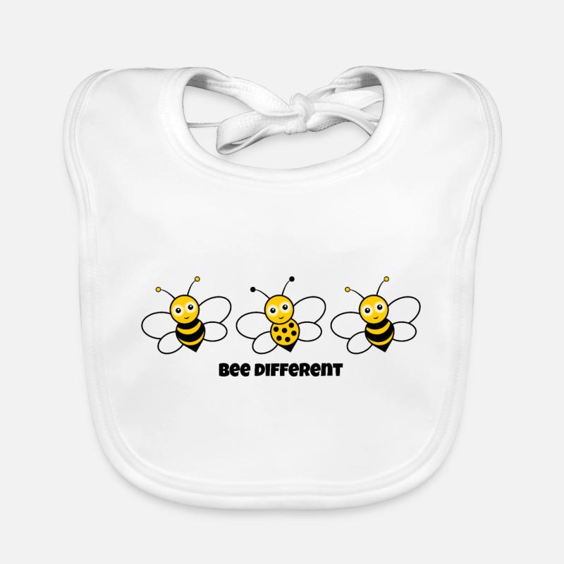 Say "bee different" with cute bees Organic Baby Bibs