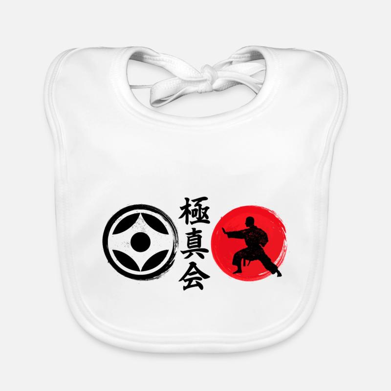 Logo de Karaté Kyokushin - Bavoir bio Bébé - blanc