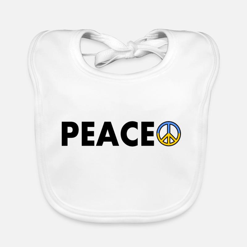 Peace - Baby Bio-Lätzchen - Weiß