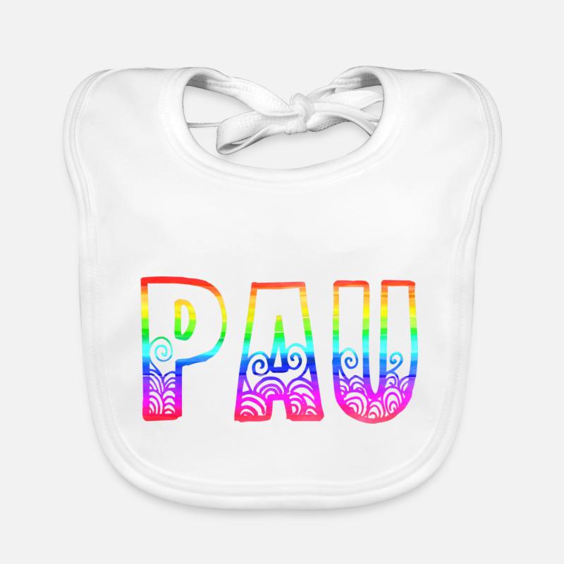Pau rs Arc-en-ciel - Bavoir bio Bébé - blanc