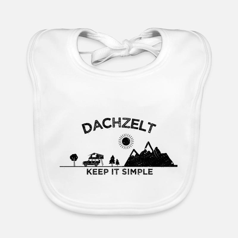Dachzelt Camper "Keep it Simple" Geschenk Baby Bio-Lätzchen
