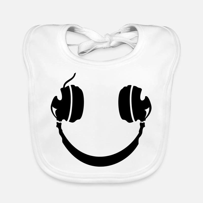 Smiley headphone Organic Baby Bibs