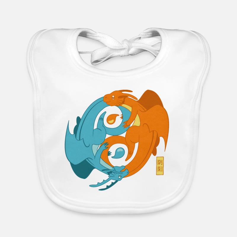 Dragon Symbol Yin and Yang Organic Baby Bibs
