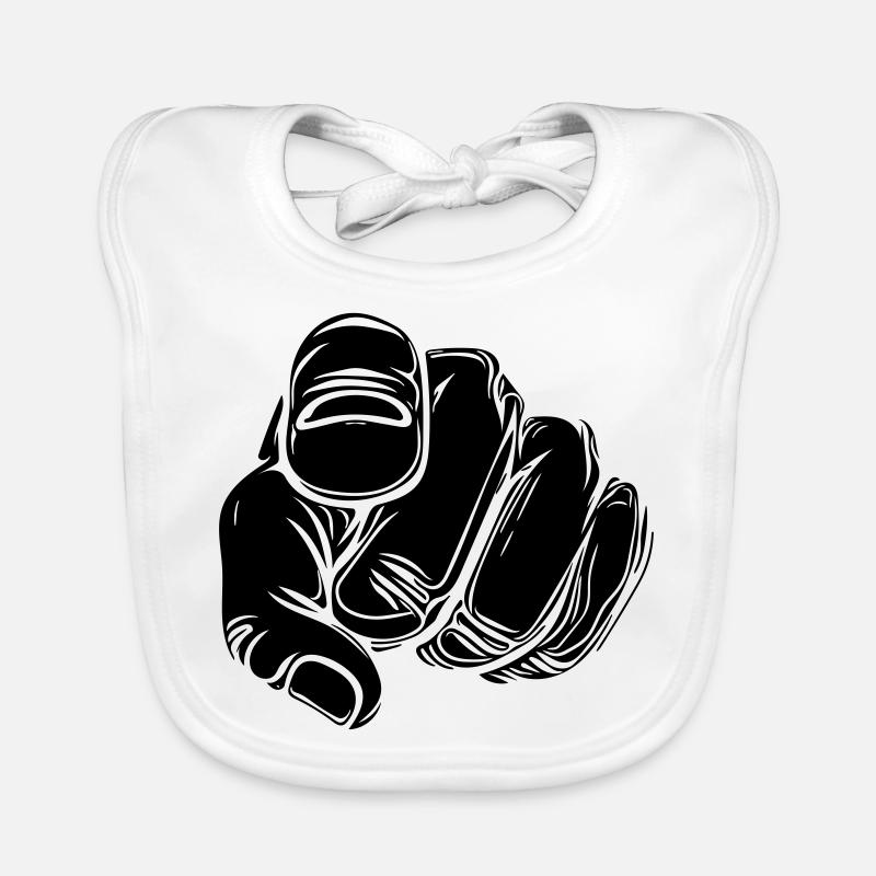 Index finger with Vector hand Organic Baby Bibs
