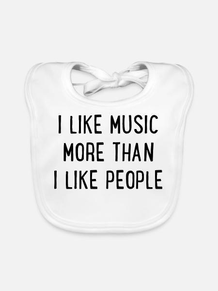 Music - Organic Baby Bibs - white - Front