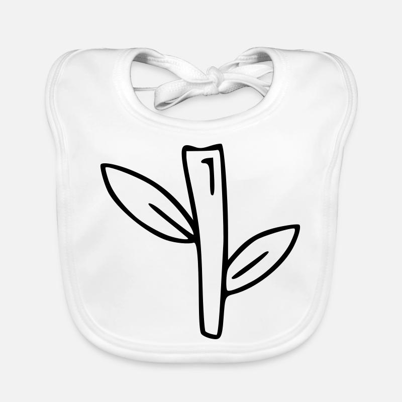 Plant drawing nature sketch black Organic Baby Bibs