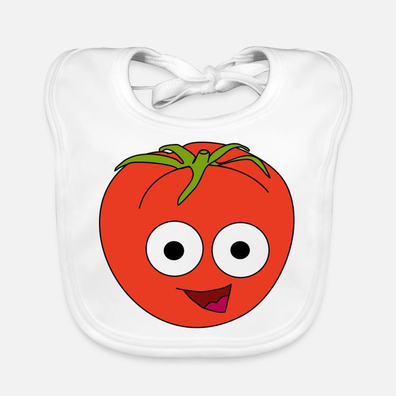 Tomate mit Gesicht Baby Bio-Lätzchen