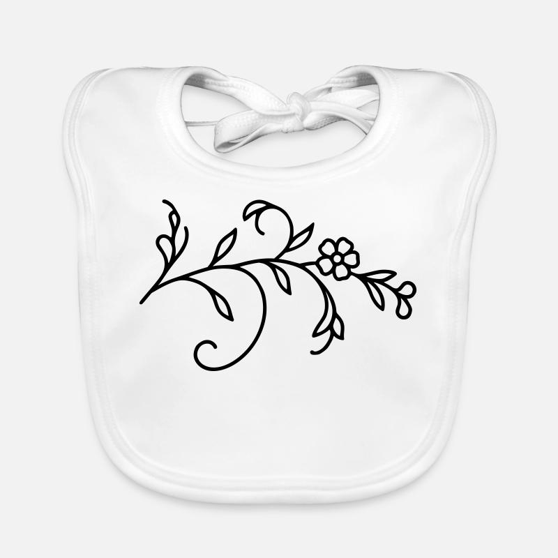 Flower Vine Leaves Organic Baby Bibs