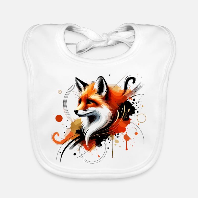 Renard aquarelle, Fox Bavoir bio Bébé