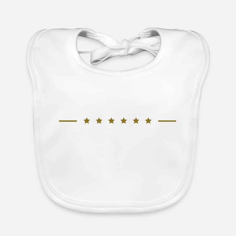 Noble decorative line with stars as underscore Organic Baby Bibs