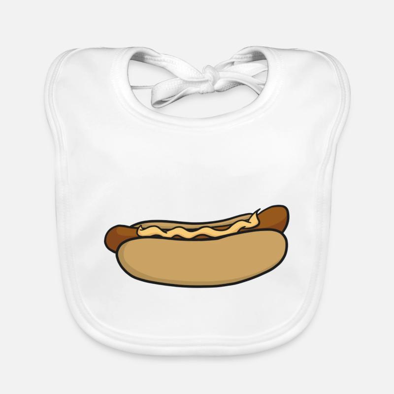 Hotdog - Baby Bio-Lätzchen - Weiß