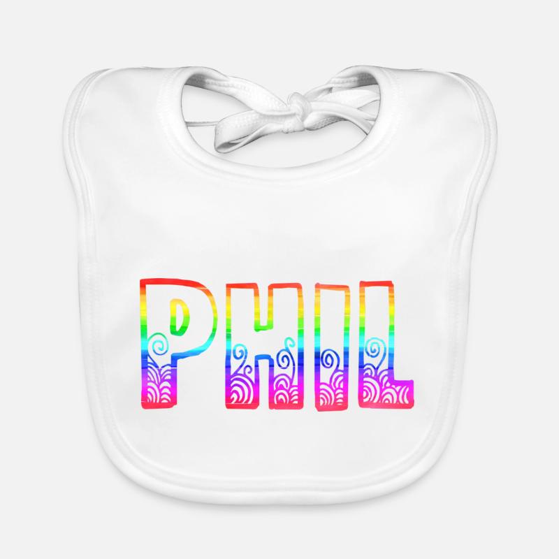 phil rs rainbow Organic Baby Bibs