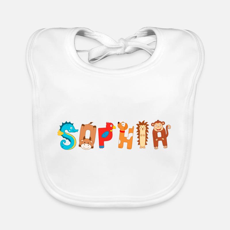 Sophia Name First Name Organic Baby Bibs
