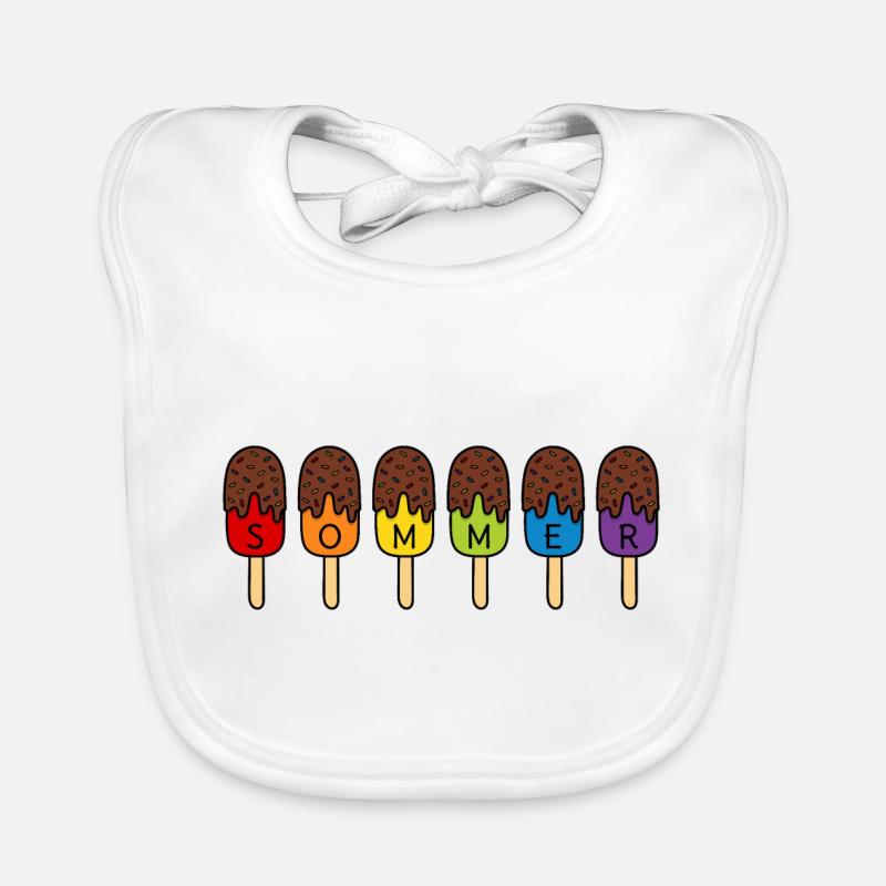 SOMMER EIS ESSEN REGENBOGEN BUNT SCHOKO EIS Baby Bio-Lätzchen