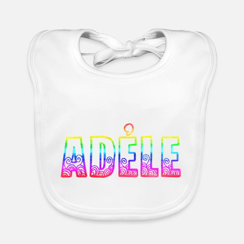 adéle rs regenbogen - Baby Bio-Lätzchen - Weiß