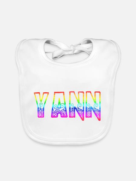 yann rs arc-en-ciel - Bavoir bio Bébé - blanc - Devant