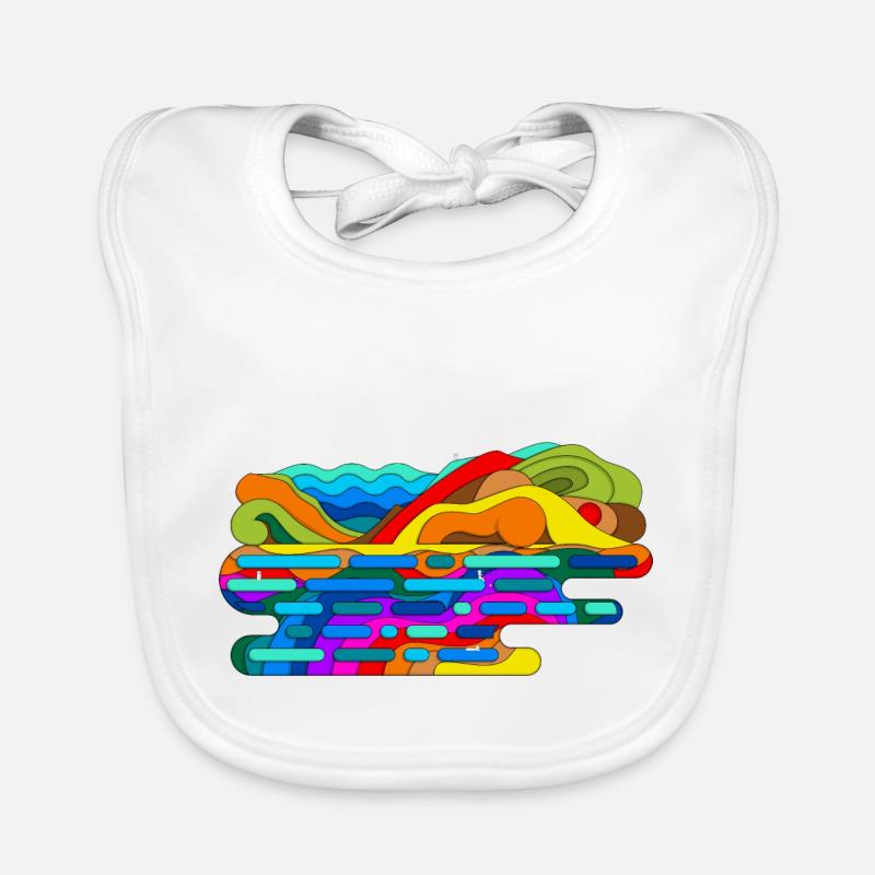 Psychedelic Mountains Organic Baby Bibs