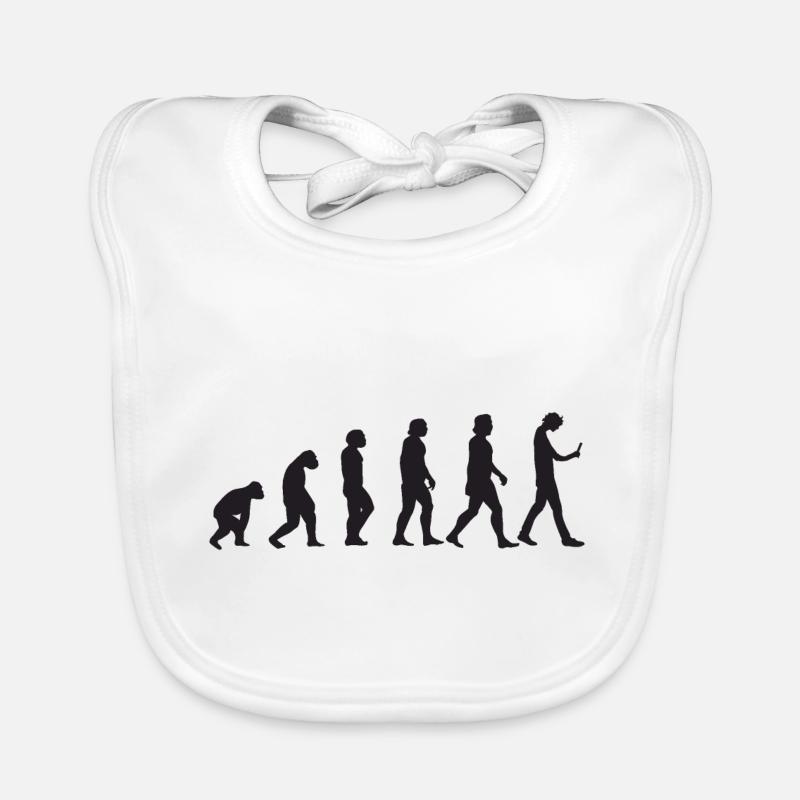Human evolution to phone addiction Organic Baby Bibs