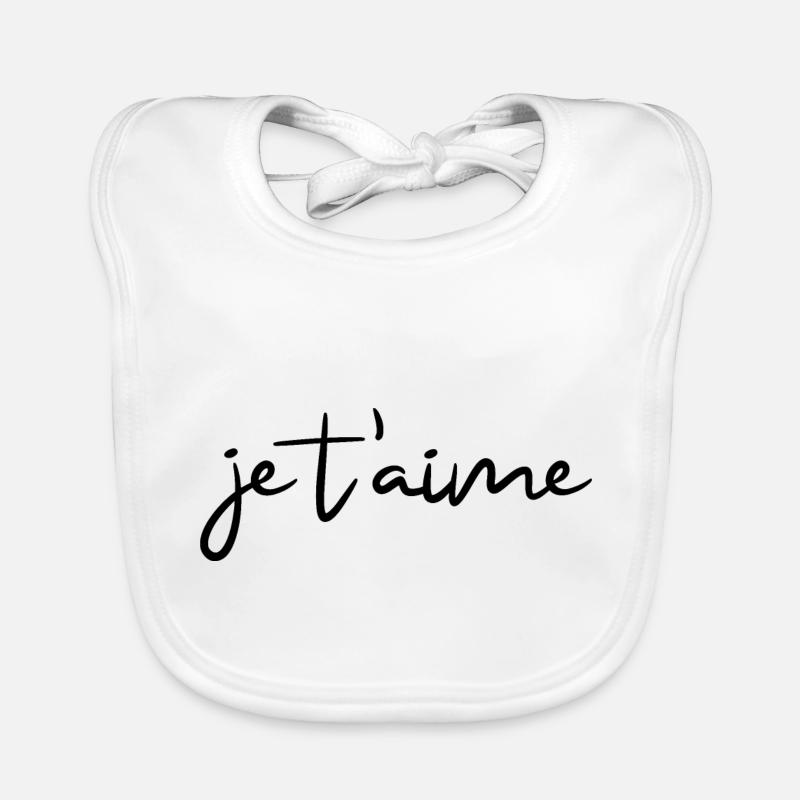 je t'aime - Baby Bio-Lätzchen - Weiß