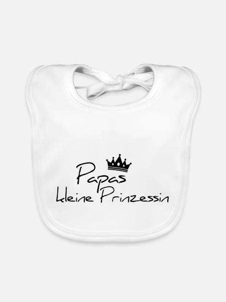 Kinderspruch Papas petite princesse - noir - Bavoir bio Bébé - blanc - Devant