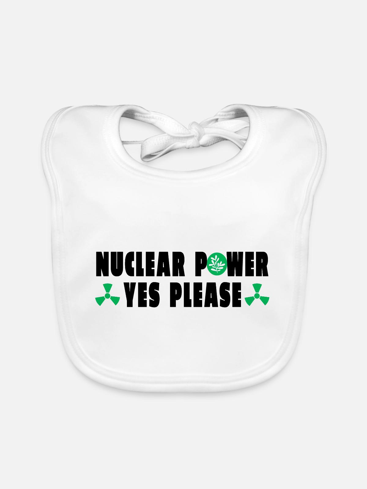 Atomkraft Ja bitte - Baby Bio-Lätzchen - Weiß - Vorne