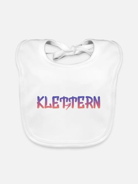 Klettern bouldern - Baby Bio-Lätzchen - Weiß - Vorne