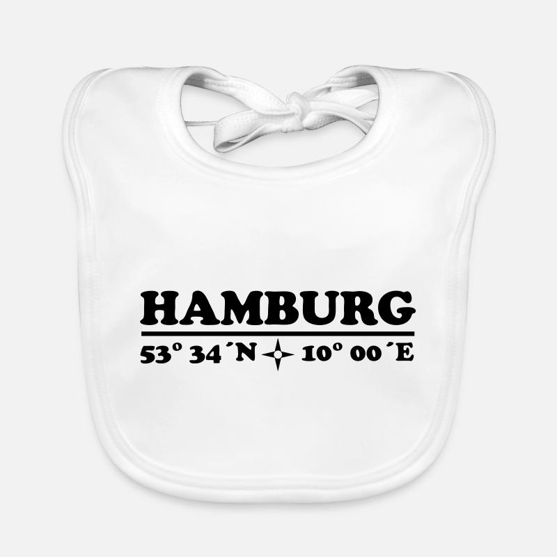 Hamburg coordinates 1c Longitude Latitude Organic Baby Bibs
