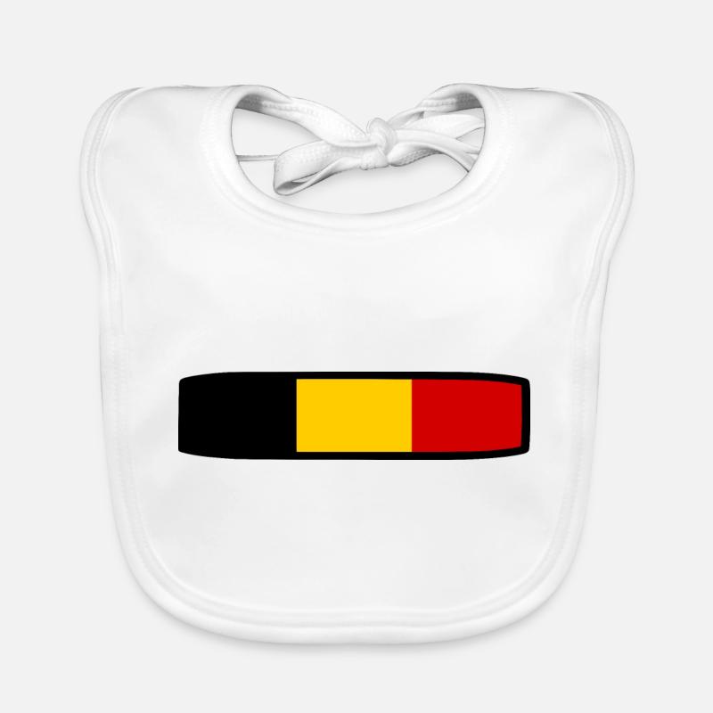Drapeau belge - Bavoir bio Bébé - blanc