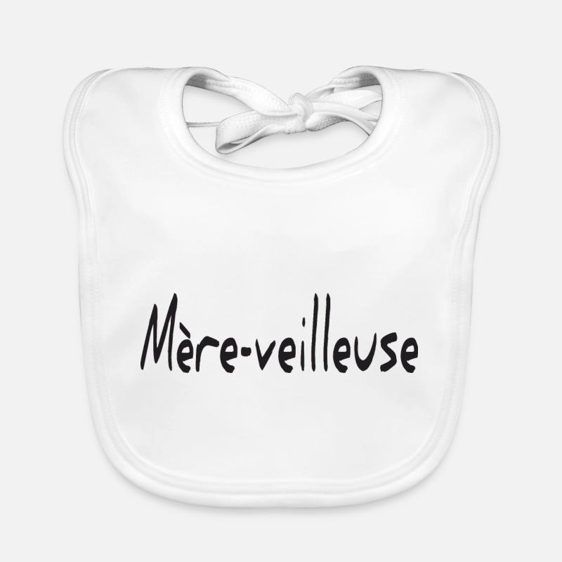 mere veilleuse - Mère-veilleuse mère merveilleuse - Bavoir bio Bébé - blanc