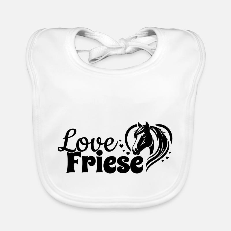 Frison amour coeur tête de cheval Bavoir bio Bébé