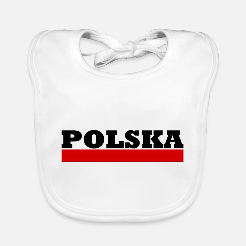 Pologne - Polska - Pologne - Pologne flag - Bavoir bio Bébé - blanc