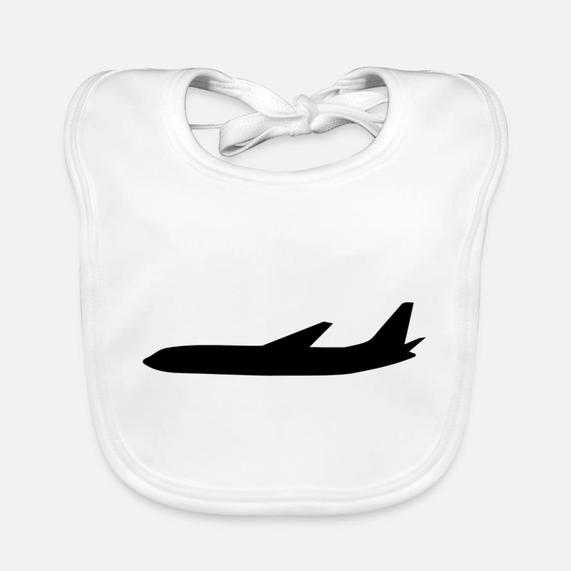 Flugzeug - Baby Bio-Lätzchen - Weiß