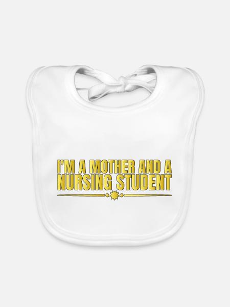 Je suis une mère et une étudiante infirmière 4 - Bavoir bio Bébé - blanc - Devant