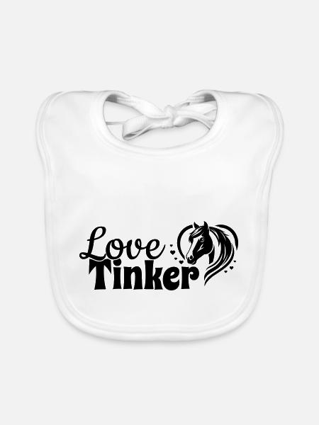 Tinker Love Coeur Tête De Cheval - Bavoir bio Bébé - blanc - Devant